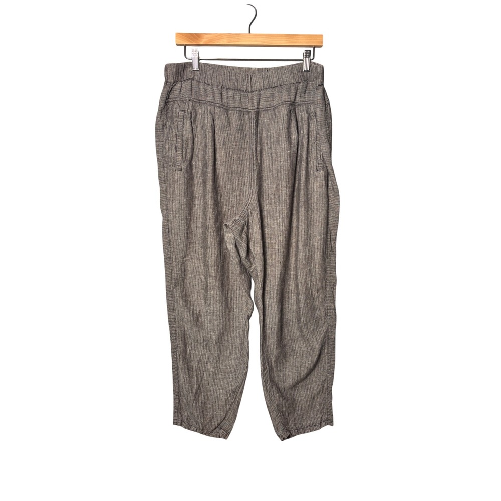 Hei Hei Anthropologie Linen Tapered Pants L Grey Relaxed Lagenlook Coastal